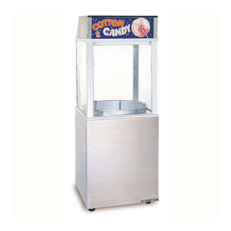 cotton candy machine shown on base with unifloss top, includes cotton candy sign 