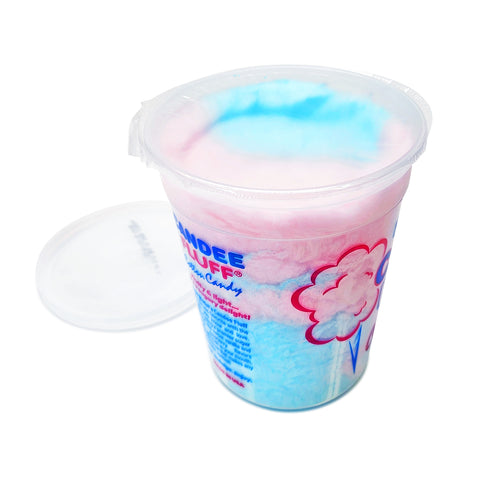 plastic container of cotton candy and lid