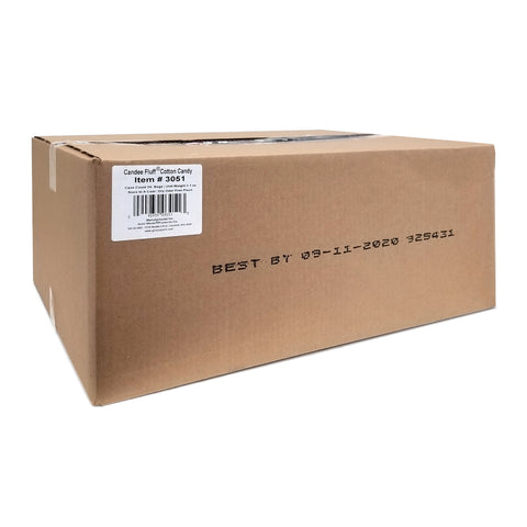 cardboard box with white label