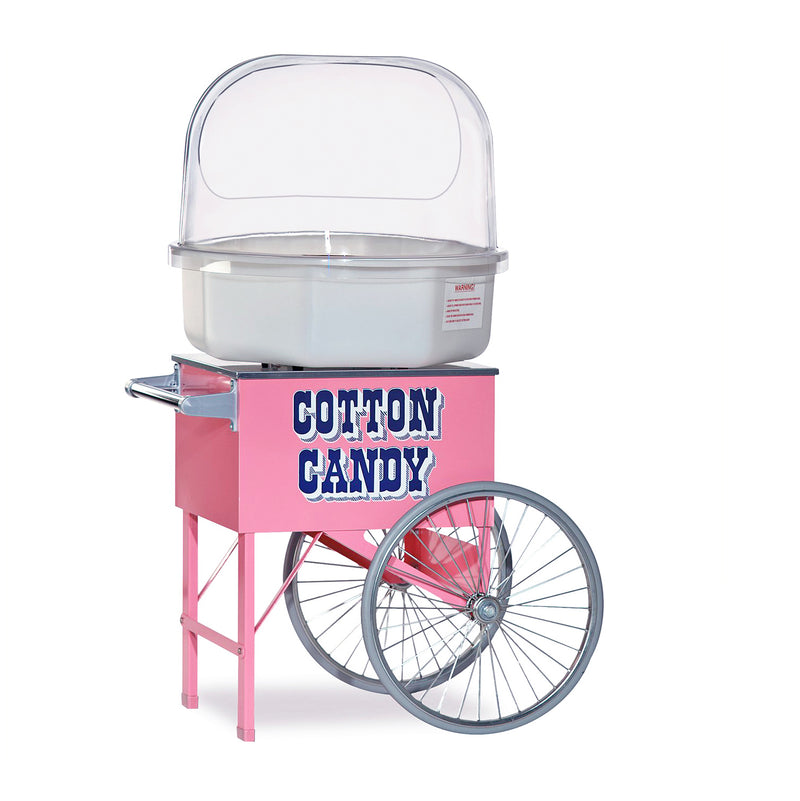 two-wheeled pink cotton candy cart shown with cotton candy machine and bubble (sold separately)