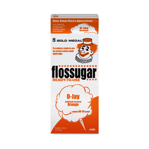 1/2-gallon carton of O-Jay Orange Flossugar