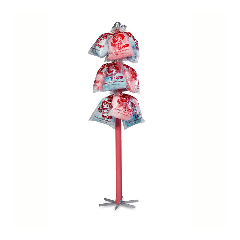 5-foot tall pink hawking pole that holds up to 18 cotton candy bags