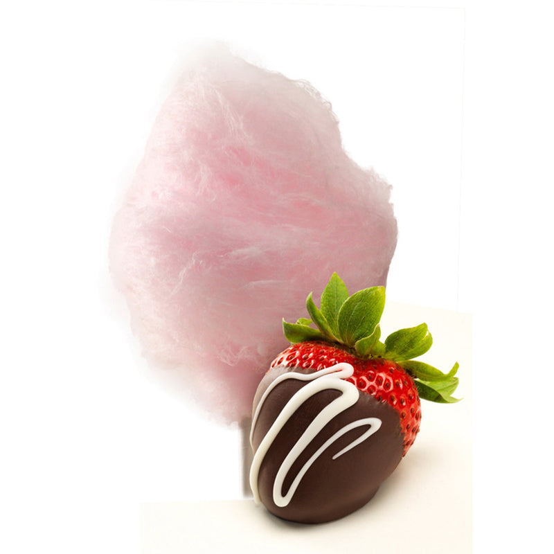 chocolate covered strawberries with pink cotton candy