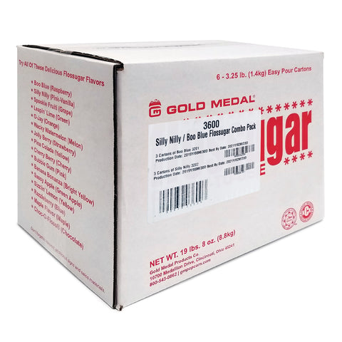 white cardboard box with red text reading Flossugar