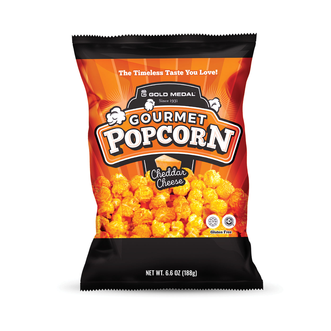 Cheddar Cheese Popcorn Large 6.6 oz bag Prepackaged Gourmet Popcorn