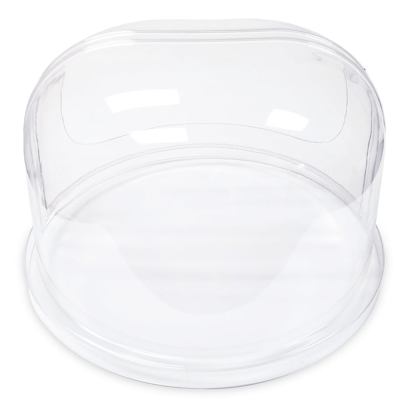 back view of curved clear enclosed plastic bubble for cotton candy machines