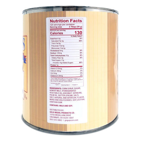 Nutrition facts on can of Midway's Finest Caramel Apple Dip.