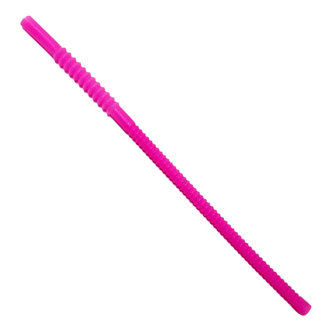 Pink bendable straw.