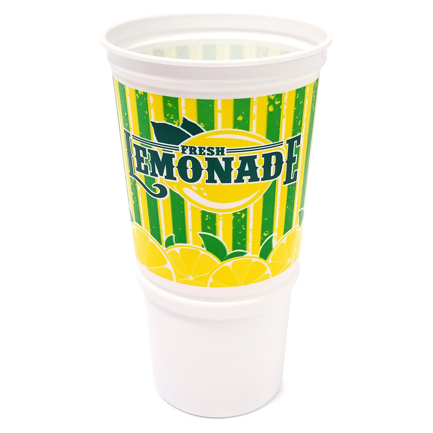 32 oz. Tall Plastic Lemonade Souvenir Cup with Straw and Lid - 200/Case
